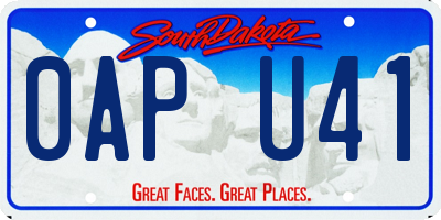 SD license plate 0APU41