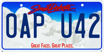 SD license plate 0APU42