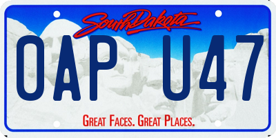 SD license plate 0APU47