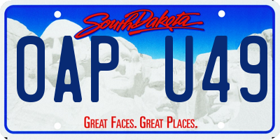 SD license plate 0APU49