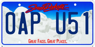 SD license plate 0APU51