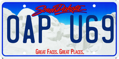 SD license plate 0APU69