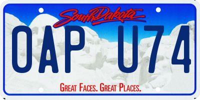 SD license plate 0APU74