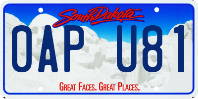 SD license plate 0APU81