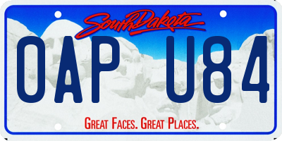 SD license plate 0APU84