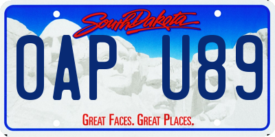 SD license plate 0APU89