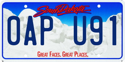 SD license plate 0APU91