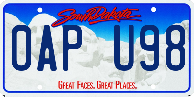 SD license plate 0APU98