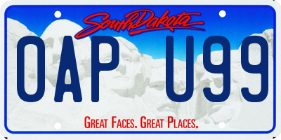 SD license plate 0APU99