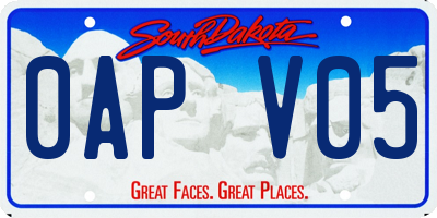 SD license plate 0APV05