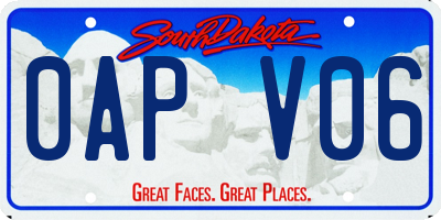 SD license plate 0APV06