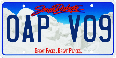 SD license plate 0APV09