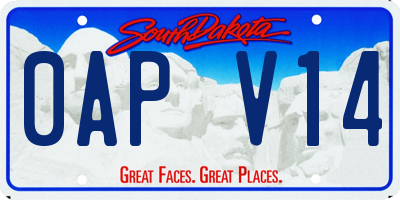 SD license plate 0APV14