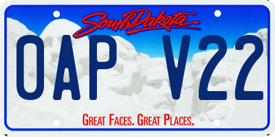 SD license plate 0APV22