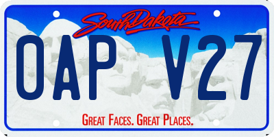 SD license plate 0APV27