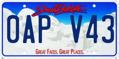 SD license plate 0APV43