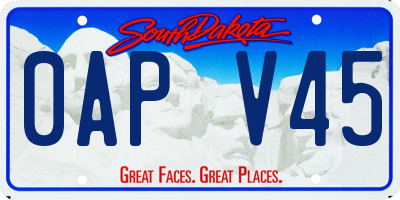 SD license plate 0APV45