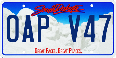 SD license plate 0APV47