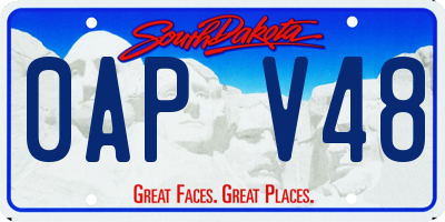 SD license plate 0APV48