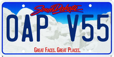 SD license plate 0APV55