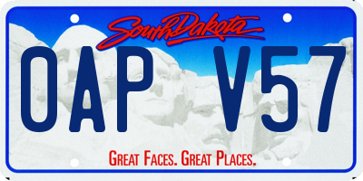 SD license plate 0APV57