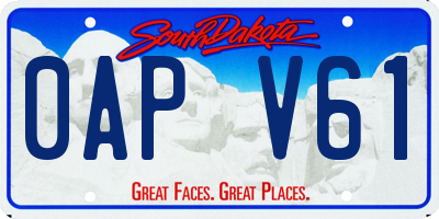 SD license plate 0APV61