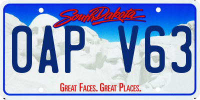 SD license plate 0APV63