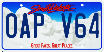 SD license plate 0APV64