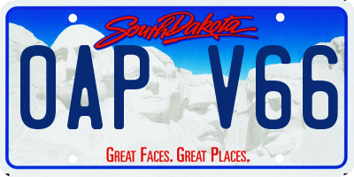 SD license plate 0APV66