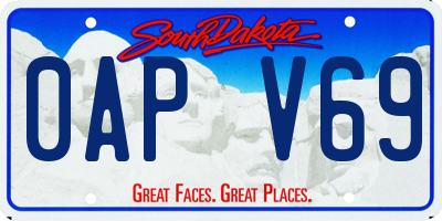 SD license plate 0APV69