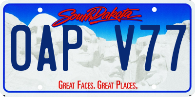 SD license plate 0APV77