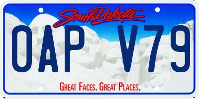 SD license plate 0APV79