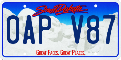 SD license plate 0APV87