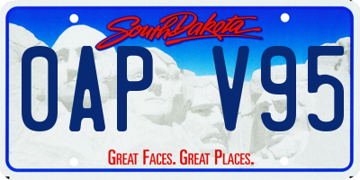 SD license plate 0APV95