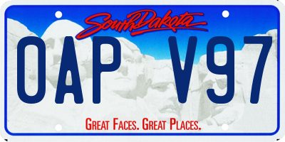 SD license plate 0APV97