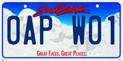 SD license plate 0APW01