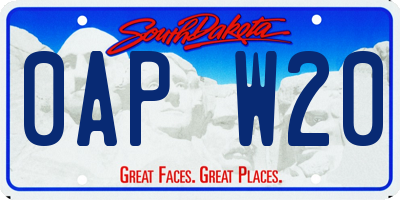 SD license plate 0APW20