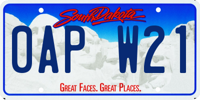 SD license plate 0APW21