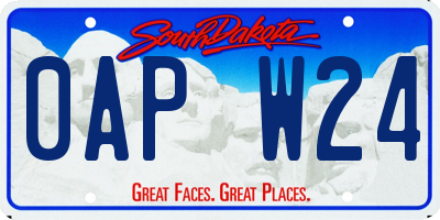 SD license plate 0APW24