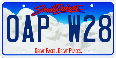 SD license plate 0APW28