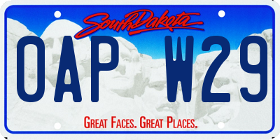 SD license plate 0APW29