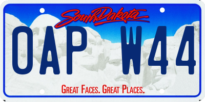 SD license plate 0APW44