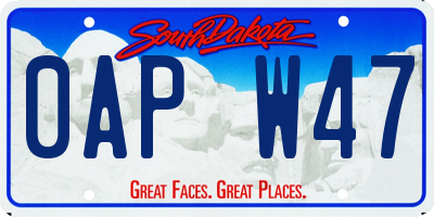 SD license plate 0APW47