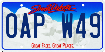 SD license plate 0APW49