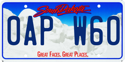 SD license plate 0APW60