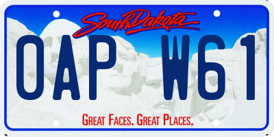 SD license plate 0APW61