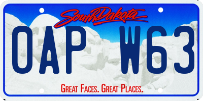 SD license plate 0APW63