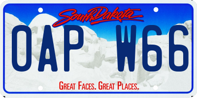 SD license plate 0APW66