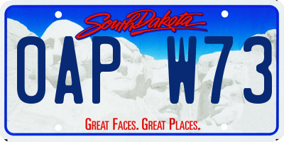 SD license plate 0APW73