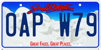SD license plate 0APW79